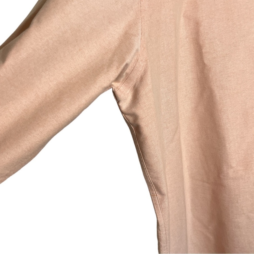 L.l. Bean 17 1/2-33 wrinkle resistant button down shirt. Peachy pink F-10 - Picture 4 of 5